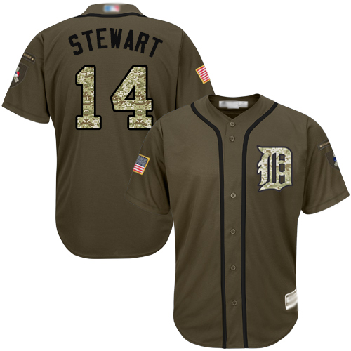 Detroit Tigers #14 Christin Stewart Green Salute to Service Stitched Jersey Men's