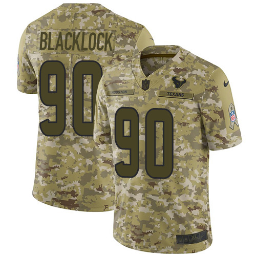 Houston Texans #90 Ross Blacklock Camo Youth Stitched Limited 2018 Salute To Service Jersey Youth