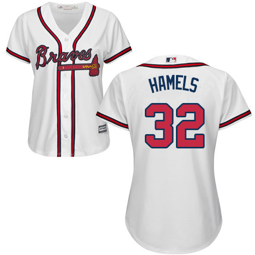 Atlanta Braves #32 Cole Hamels White Home Women's Stitched Jersey Womens