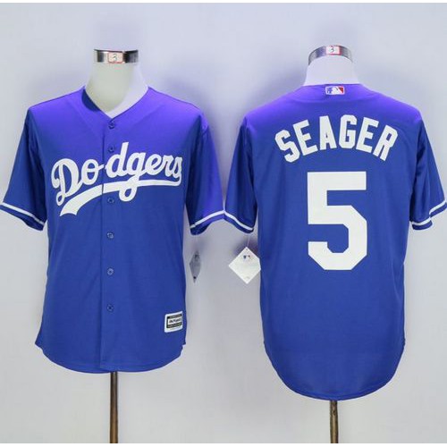 Los Angeles Dodgers #5 Corey Seager Blue New Cool Base Stitched Jersey Men's
