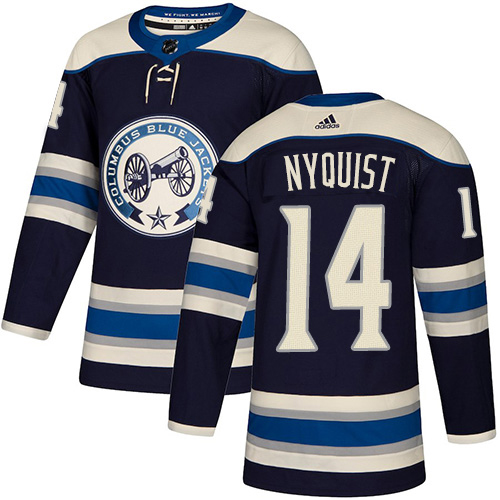 Adidas Columbus Blue Jackets #14 Gustav Nyquist Navy Alternate Authentic Stitched Youth Jersey Youth
