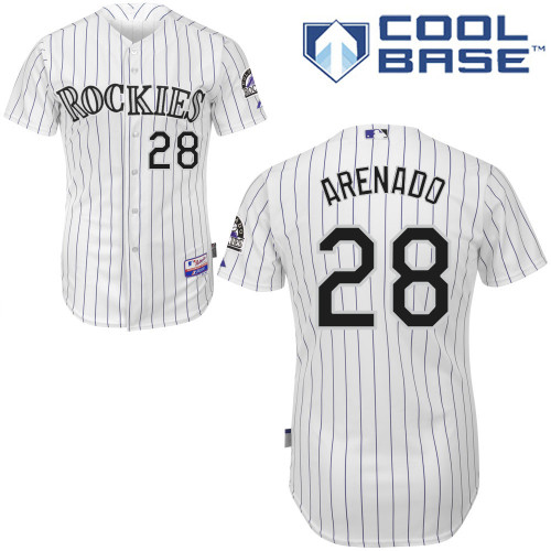 Colorado Rockies #28 Nolan Arenado White Cool Base Stitched Youth Jersey Youth