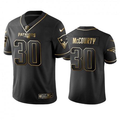 New England Patriots #30 Jason Mccourty Black Golden Limited Edition Stitched Jersey Men's