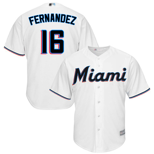 Miami Marlins #16 Jose Fernandez White Cool Base Stitched Youth Jersey Youth