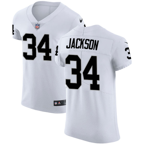 Raiders #34 Bo Jackson White Men's Stitched Vapor Untouchable Elite Jersey