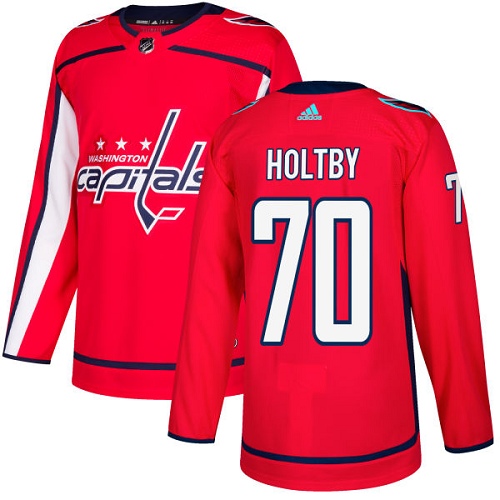 Adidas Washington Capitals #70 Braden Holtby Red Home Authentic Stitched Jersey Men's