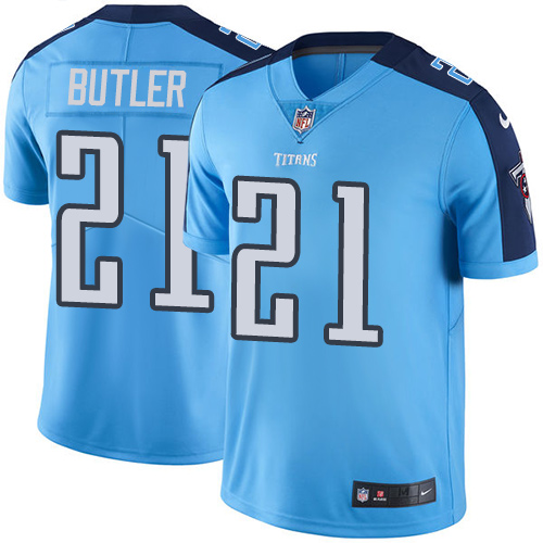 Tennessee Titans #21 Malcolm Butler Light Blue Men's Stitched Limited Rush Jersey Men's