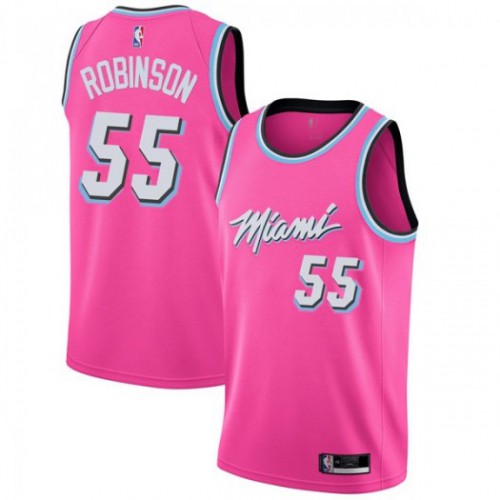 Miami Heat #55 Duncan Robinson Pink Swingman Earned Edition Jersey Mens