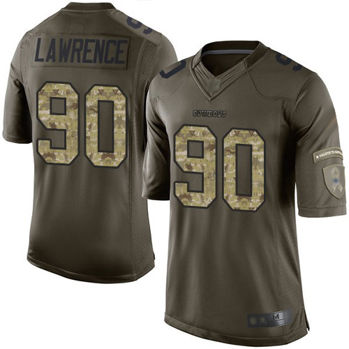 Cowboys #90 Demarcus Lawrence Green Men's Stitched Limited 2015 Salute To Service Jersey