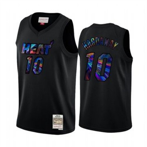 Miami Miami Heat #10 Tim Hardaway Mens Iridescent HWC Limited Jersey - Black Mens