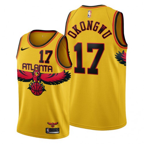 Atlanta Atlanta Hawks #17 Onyeka Okongwu Womens 2021-22 City Edition Gold Jersey Womens