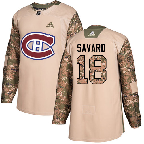 Adidas Montreal Canadiens #18 Serge Savard Camo Authentic 2017 Veterans Day Stitched Jersey Men's