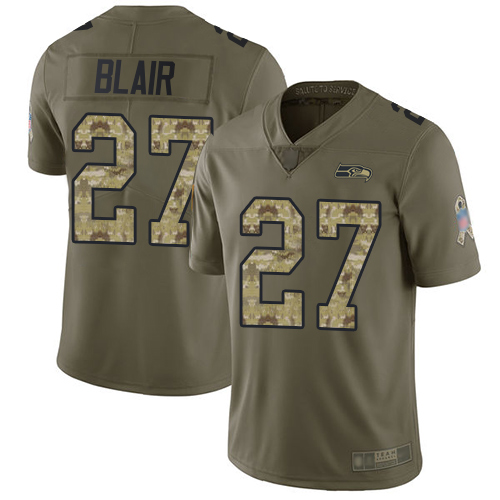 Seattle Seahawks #27 Marquise Blair Olive/Camo Men's Stitched Limited 2017 Salute To Service Jersey Men's