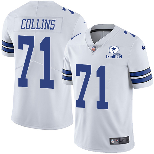 Dallas Cowboys #71 La'el Collins White Men's Stitched With Established In 1960 Patch Vapor Untouchable Limited Jersey Men's
