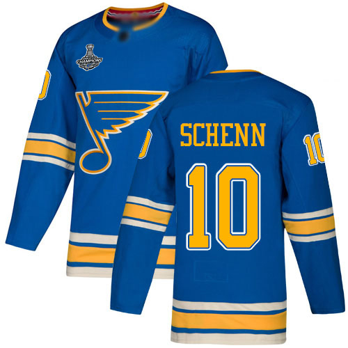 Adidas St. Louis Blues #10 Brayden Schenn Blue Alternate Authentic Stanley Cup Champions Stitched Jersey Men's