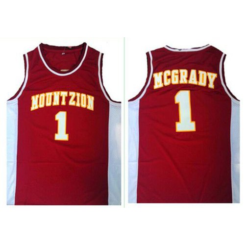 Orlando Magic #1 Tracy Mcgrady Red Mount Zion Christian Academy High School Stitched Jersey Mens