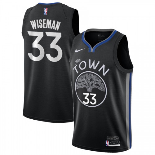 Golden State Warriors #33 James Wiseman Black Youth 2019-20 Statement Edition Jersey Youth