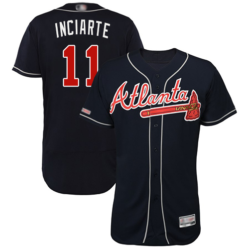 Atlanta Braves #11 Ender Inciarte Navy Blue Flexbase Authentic Collection Stitched Jersey Men's