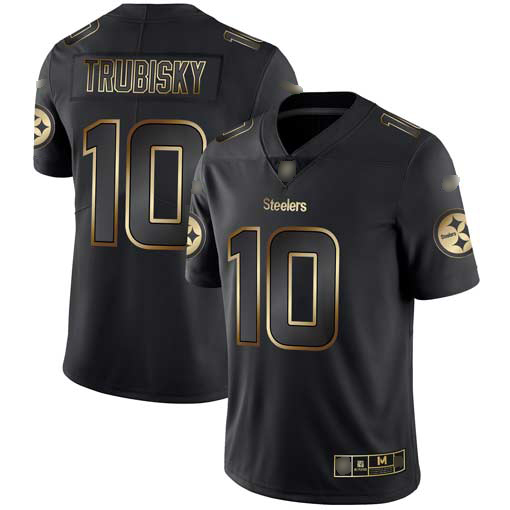 Steelers #10 Mitchell Trubisky Black/Gold Men's Stitched Vapor Untouchable Limited Jersey