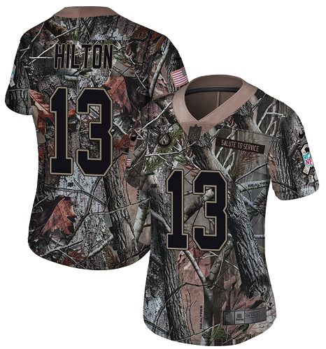 Colts #13 T.Y. Hilton Camo Women's Stitched Limited Rush Realtree Jersey