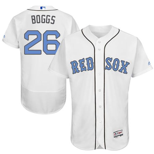 Boston Red Sox #26 Wade Boggs White Flexbase Authentic Collection Father's Day Stitched Jersey Men's