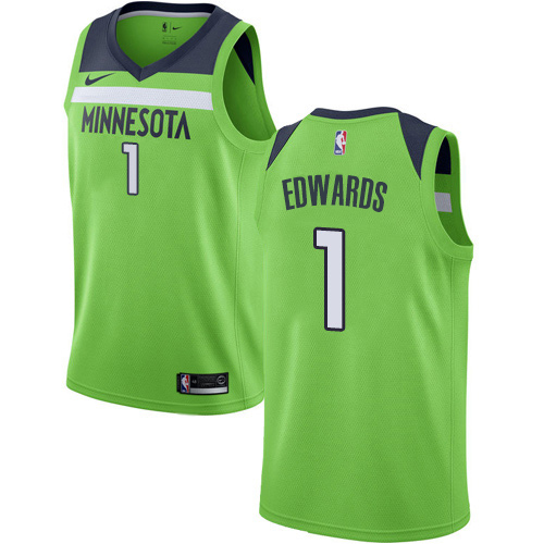 Minnesota Timberwolves #1 Anthony Edwards Green Womens Swingman Statement Edition Jersey Womens