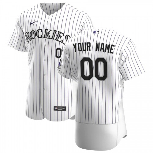 Colorado Rockies Custom Men's White Home 2020 Authentic Player Jersey