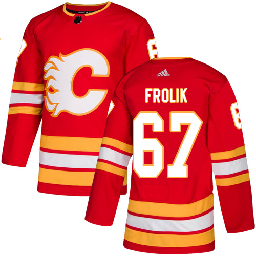 Adidas Calgary Flames #67 Michael Frolik Red Alternate Authentic Stitched Jersey Men's