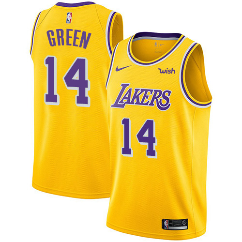 Los Angeles Lakers #14 Danny Green Gold Swingman Icon Edition Jersey Mens