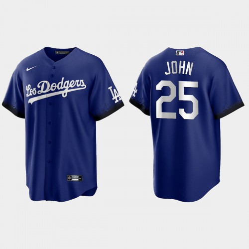 Los Angeles Los Angeles Dodgers #25 Tommy John Men's 2021 City Connect Game Jersey Royal Men's