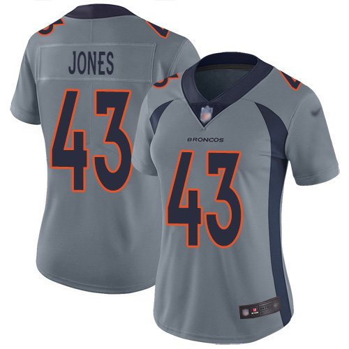 Denver Broncos #43 Joe Jones Gray Women's Stitched Limited Inverted Legend Jersey Womens