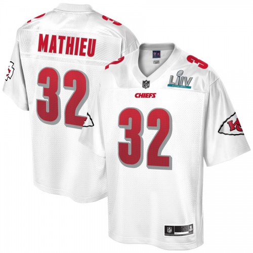 Men's Kansas City Kansas City Chiefs #32 Tyrann Mathieu Pro Line White Super Bowl LIV Champions Jersey Men's