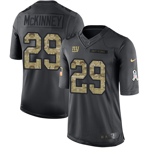 New York Giants #29 Xavier McKinney Black Youth Stitched Limited 2016 Salute to Service Jersey Youth
