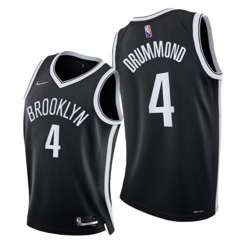 Brooklyn Nets #4 Andre Drummond Womens 2021-22 75th Diamond Anniversary Jersey Black Womens