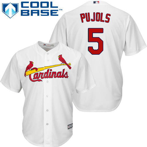 St.Louis Cardinals #5 Albert Pujols White Cool Base Stitched Youth Jersey Youth