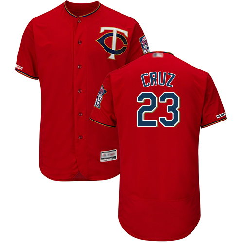 Minnesota Twins #23 Nelson Cruz Red Flexbase Authentic Collection Stitched Jersey Men's