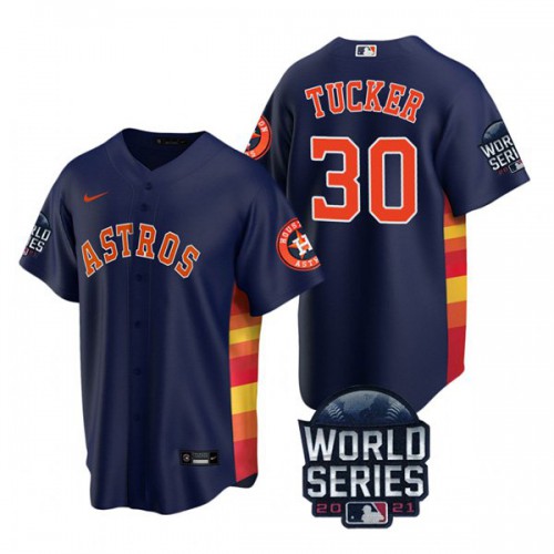 Houston Houston Astros #30 Kyle Tucker Youth 150th Anniversary 2021 World Series Authentic Jersey - Navy Youth