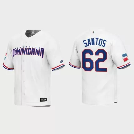 Enyel De Los Santos Dominican Republic Baseball 2023 World Baseball Classic Replica Jersey – White