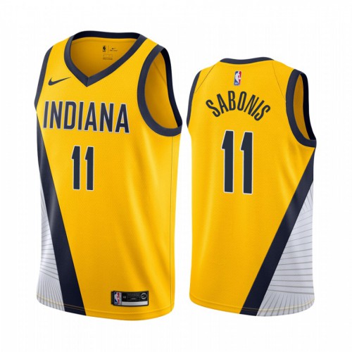 Indiana Pacers #11 Domantas Sabonis Yellow 2019-20 Statement Edition Jersey Mens