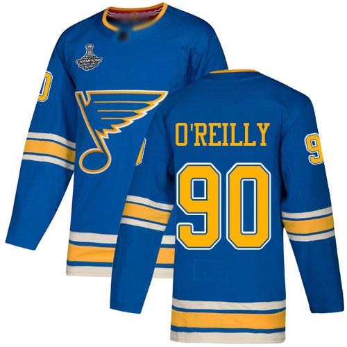 Adidas St. Louis Blues #90 Ryan O'Reilly Blue Alternate Authentic Stanley Cup Champions Stitched Jersey Men's