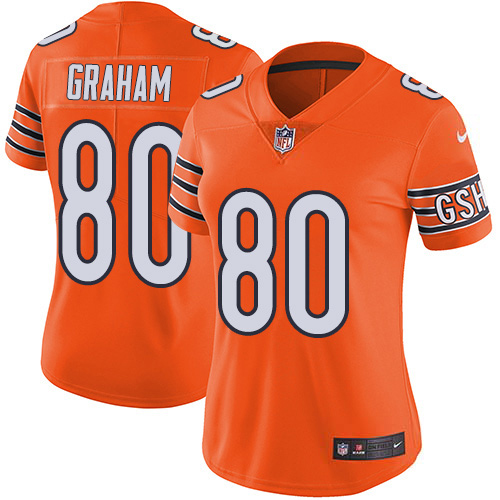 Chicago Bears #80 Jimmy Graham Orange Women's Stitched Limited Rush Jersey Womens