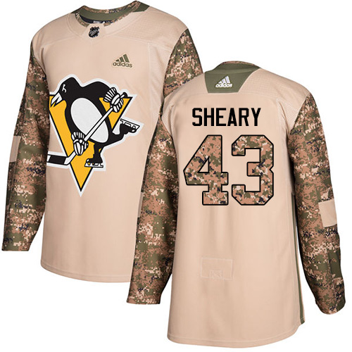 Adidas Pittsburgh Penguins #43 Conor Sheary Camo Authentic 2017 Veterans Day Stitched Jersey Men's