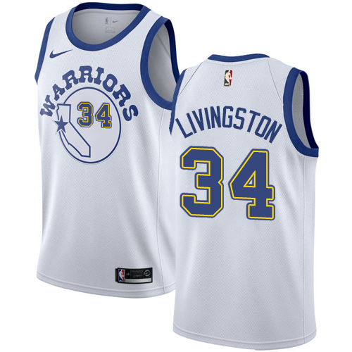 Golden State Warriors #34 Shaun Livingston White Throwback Swingman Hardwood Classics Jersey Mens