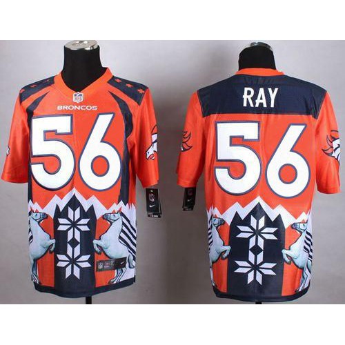 Denver Broncos #56 Shane Ray Orange Men's Stitched Elite Noble Fashion Jersey Men's