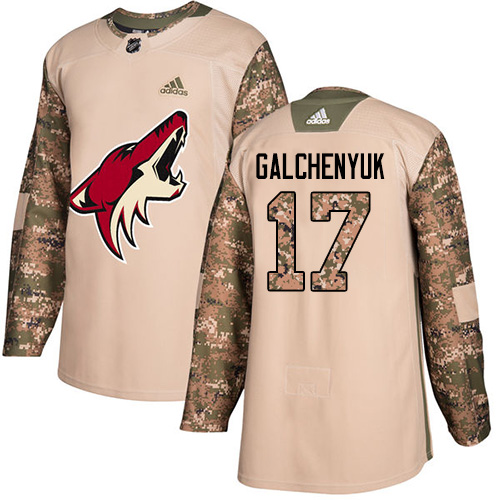 Adidas Arizona Coyotes #17 Alex Galchenyuk Camo Authentic 2017 Veterans Day Stitched Jersey Men's