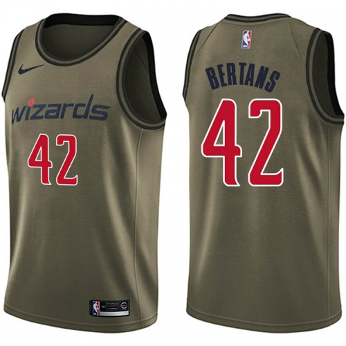 Washington Wizards #42 Davis Bertans Green Salute to Service Youth Swingman Jersey Youth
