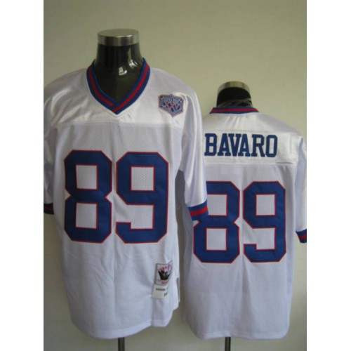 Mitchell and Ness New York Giants #89 Mark Bavaro Stitched White Jersey Men's