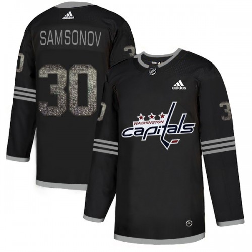 Adidas Washington Capitals #30 Ilya Samsonov Black_1 Authentic Classic Stitched Jersey Men's