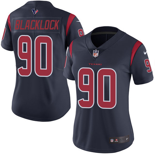Houston Texans #90 Ross Blacklock Navy Blue Women's Stitched Limited Rush Jersey Womens