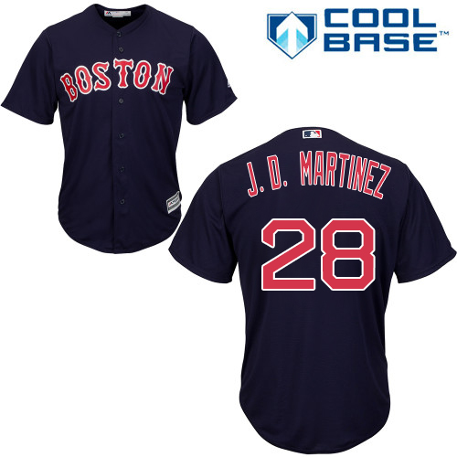 Boston Red Sox #28 J. D. Martinez Navy Blue Cool Base Stitched Youth Jersey Youth